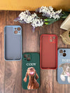 a group of cases with a dog on them