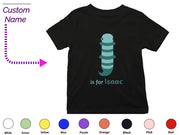 a black t - shirt with a picture of a striped tube on it