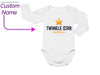 a baby bodysuit with the name twinkle star on it