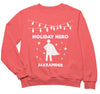 a red holiday shirt with a holiday hero on it