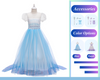 Girls Princess Elsa Inspired Dress Costume