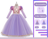 Kids Princess Rapunzel Inspired Girls Dress en rose et violet