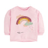 SkipStars Full Sleeve Rainbow Pattern Girls Sweatshirt, Pink