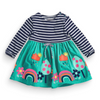 Full Sleeve Colourful Striped Design Girls Dress