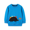 Hello' Spinosaurus Print Sweat Shirt  (Blue)