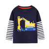 SkipStars Full Sleeve Tractor Theme Boys T-Shirt, Blue