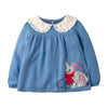 SkipStars Shawl Collar Girl Tee (Blue)