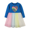 Herzförmiges Regenbogen-Flare-Kleid (Blau)