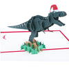 Carte de Noël pop-up de dinosaure faite à la main Carte de vœux