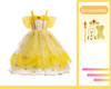 Prinzessin Belle inspiriertes Mädchenkleid