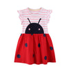 à manches courtes avec motif à pois amusant pour fille in Rouge | Enfant en bas âge enfant bébé fille robe cadeau princesse fille robes chiffons 2-8 ans