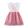 Short Sleeve Beautiful Sequin Butterfly Girls Dress in White