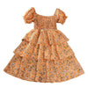 Robe d'été pour filles à motif de belles couches florales à manches courtes | Enfant en bas âge fille enfant bébé fille robe cadeau princesse fille robe chiffons 2-8 ans