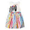 Sommerkollektion Ärmelloses buntes Zebra-Mädchenkleid | Kleinkind Mädchen Kind Baby Mädchen Kleid Geschenk Prinzessin Mädchen Sommerkleid Tücher 2-8 Jahre