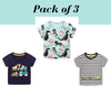 Jungen Baumwoll-T-Shirts Sommer T-Shirts Tops für Babys | Drache, Löwe, Vogel, Kleinkind, T-Shirts, Kleidung, Geschenk für Jungen, Outfit, 3 Stück