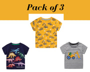 Jungen T-Shirts aus Baumwolle Sommer T-Shirts &amp; Tops für Baby Jungen | Road Crane Kleinkind Baby Jungen T-Shirts Kleidung Geschenk für Jungen T-Shirts Outfit 3er Pack