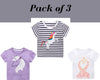 Baby Mädchen Sommer Tops &amp; T-Shirts Kollektion Einhorn T-Shirt Giraffe Herz T-Shirt | Kleinkind Baby Mädchen Kleidung Geschenk für Mädchen Outfit 3er Pack