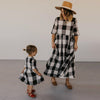 Robes maman et moi à demi-manches pour ensembles assortis mère et fille