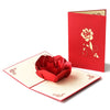 Personalized 3D Handmade Wedding Red Rose Flower Pop-Up Greeting Card - Perfect for Birthday Weddings, Congrats, Thinking of You & Thank You