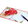 Personalized 3D Pop Up Kids Red Car Greeting Card - Handmade & Perfect for Birthdays, Thinking of You, Congrats and Thank You!