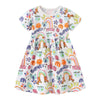 Girls Rainbow Pattern Short Sleeve Little Cute Girls Summer Tutu Dress